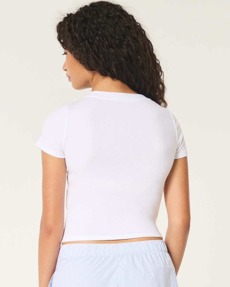 Ribbed V-Neck T-Shirt