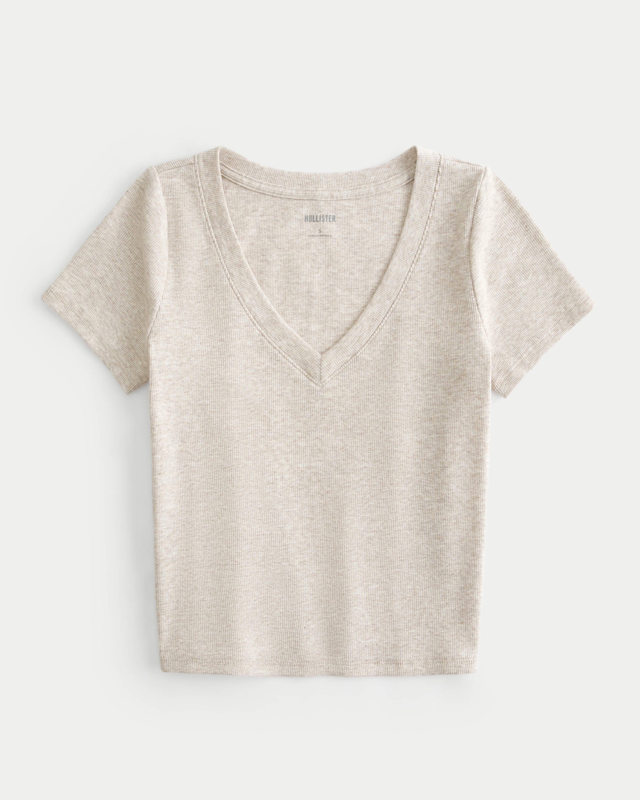 Women s Cotton Blend V Neck Baby Tee Women s Clearance HollisterCo