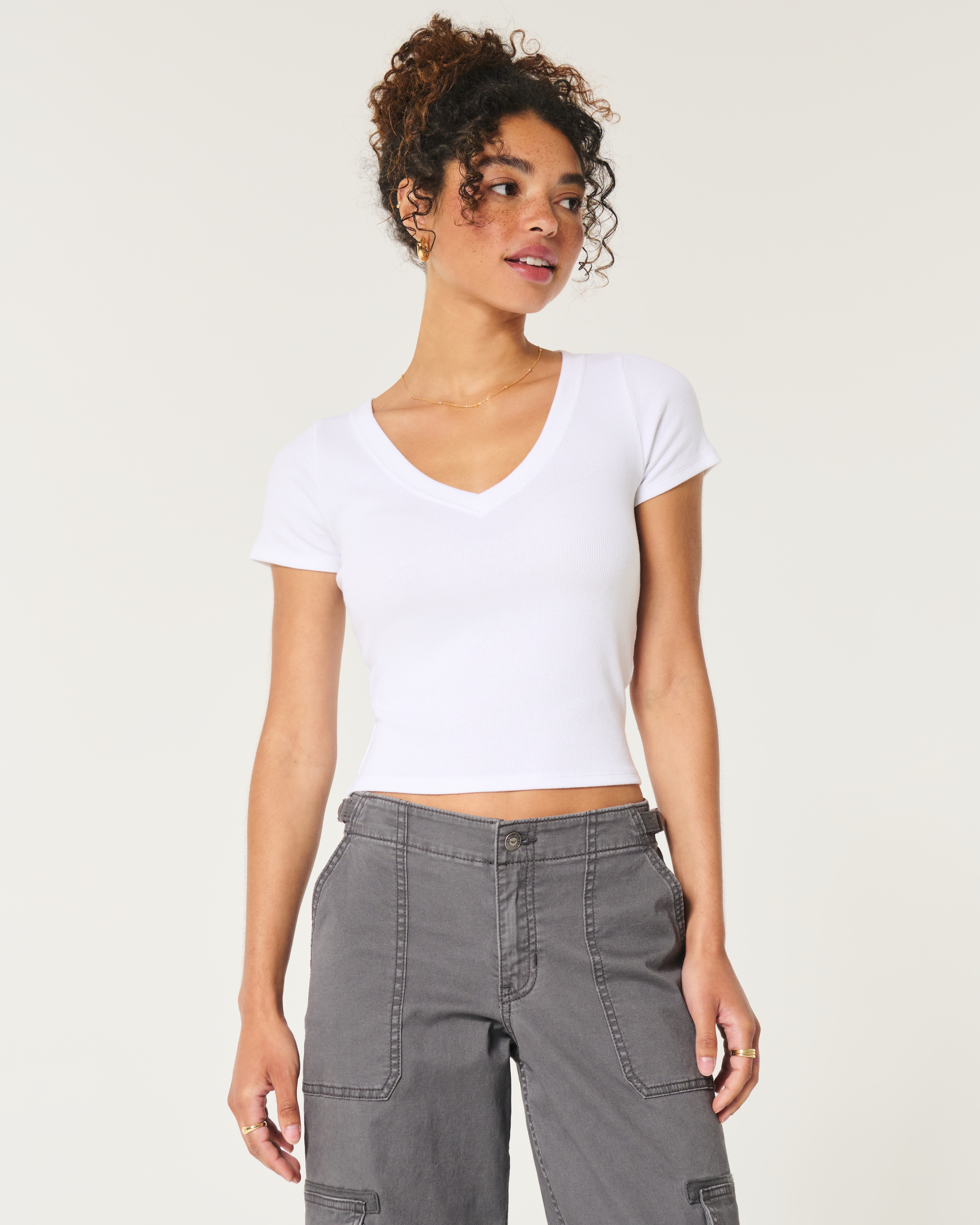 Ribbed V-Neck Top