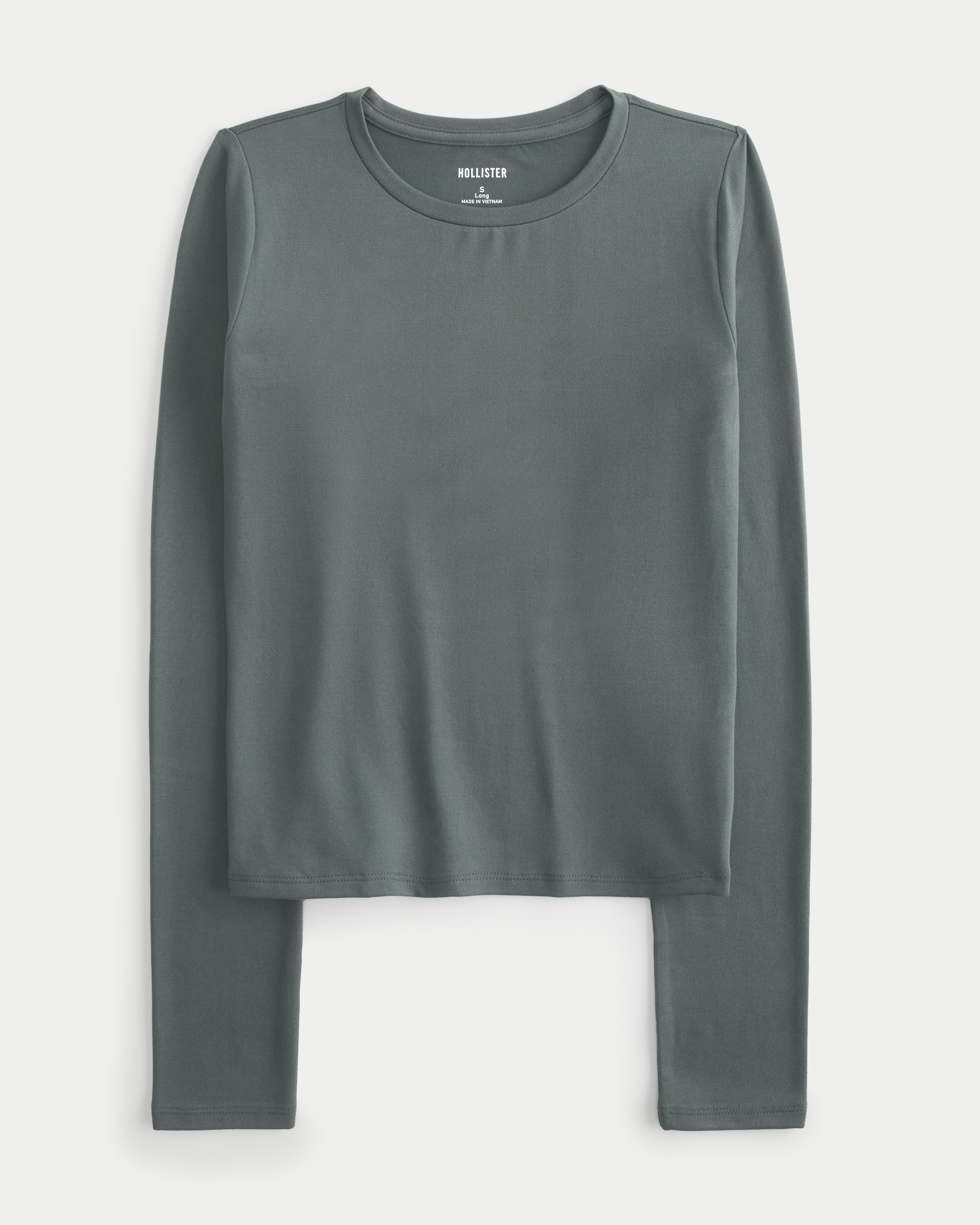 Women s Soft Stretch Seamless Fabric Long Sleeve Crew Top Women s Sale HollisterCo
