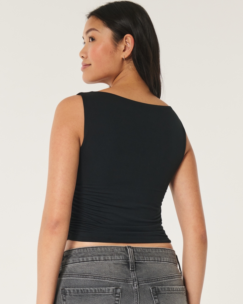 Soft Stretch Seamless Fabric Ruched Top