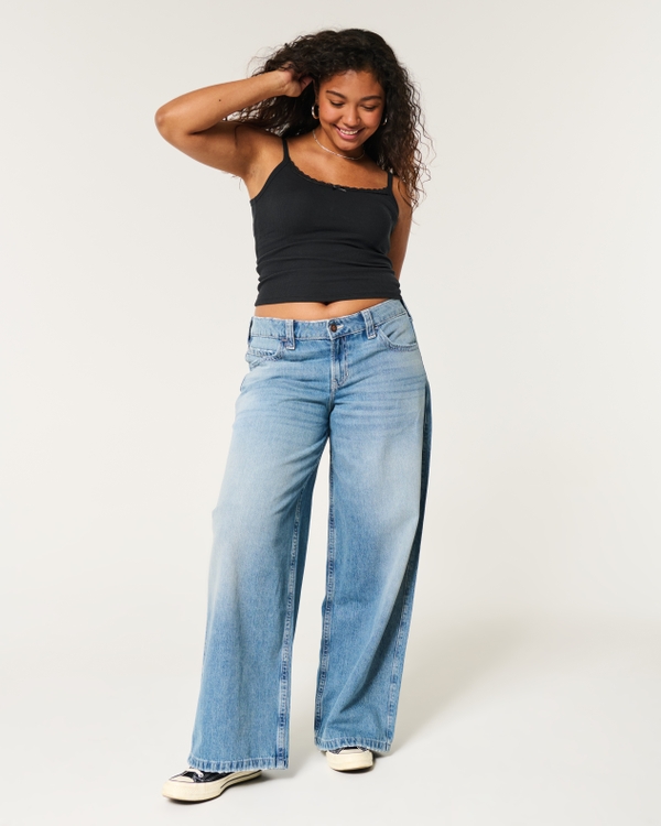 Cotton Blend Lace-Trim Cami, Black view 2