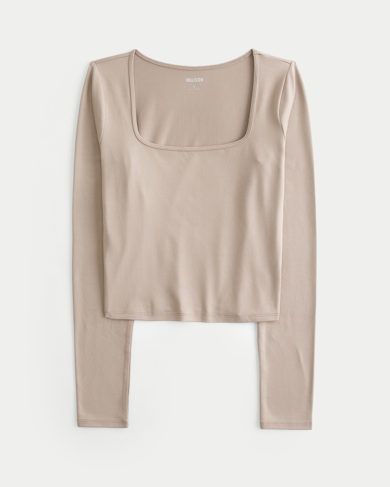 Hollister square neck top on sale