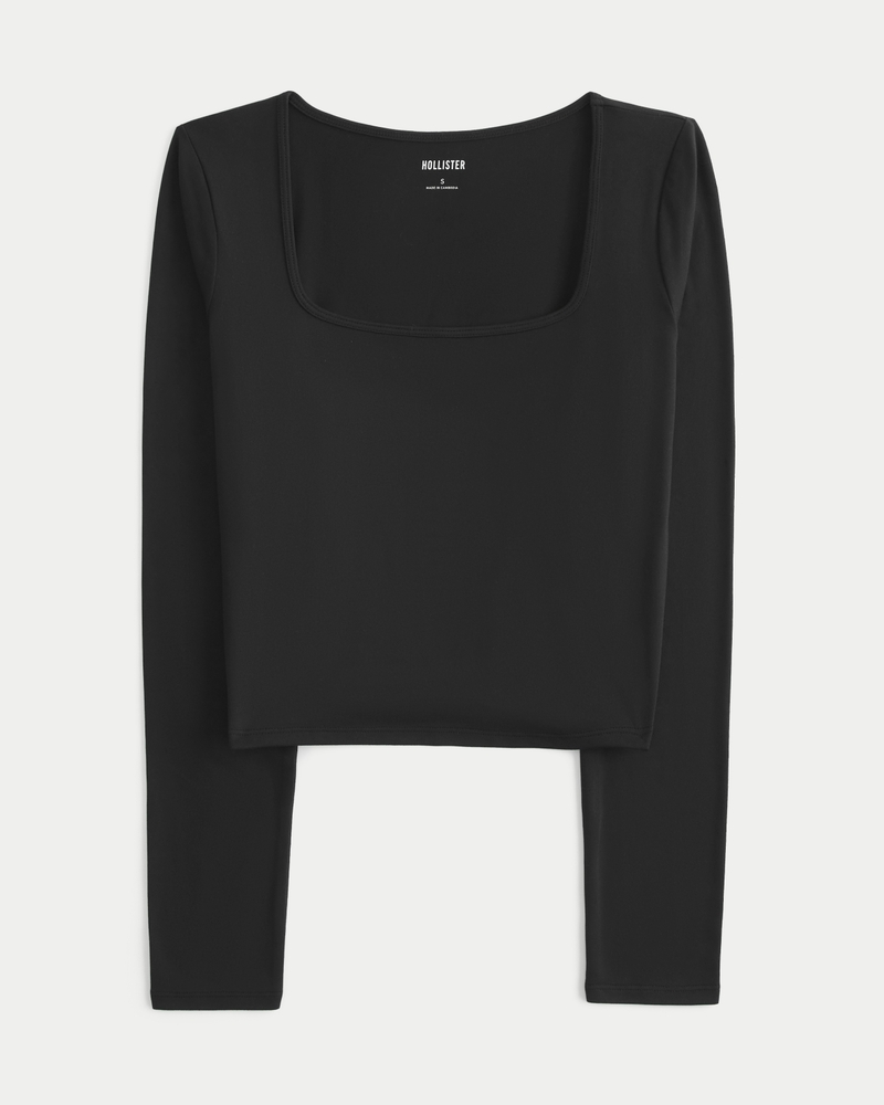 Hollister square neck top on sale