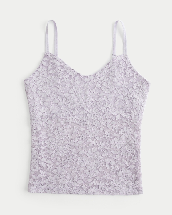 All-Over Lace Cami, Light Purple