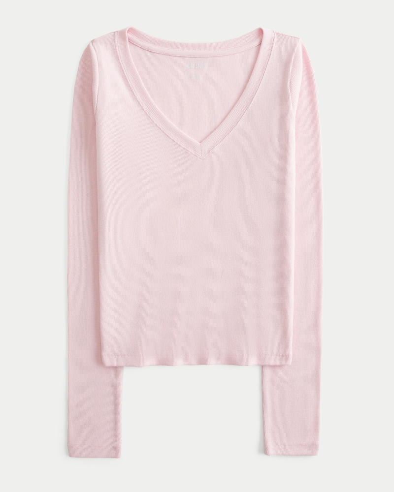 Long-Sleeve V-Neck Top