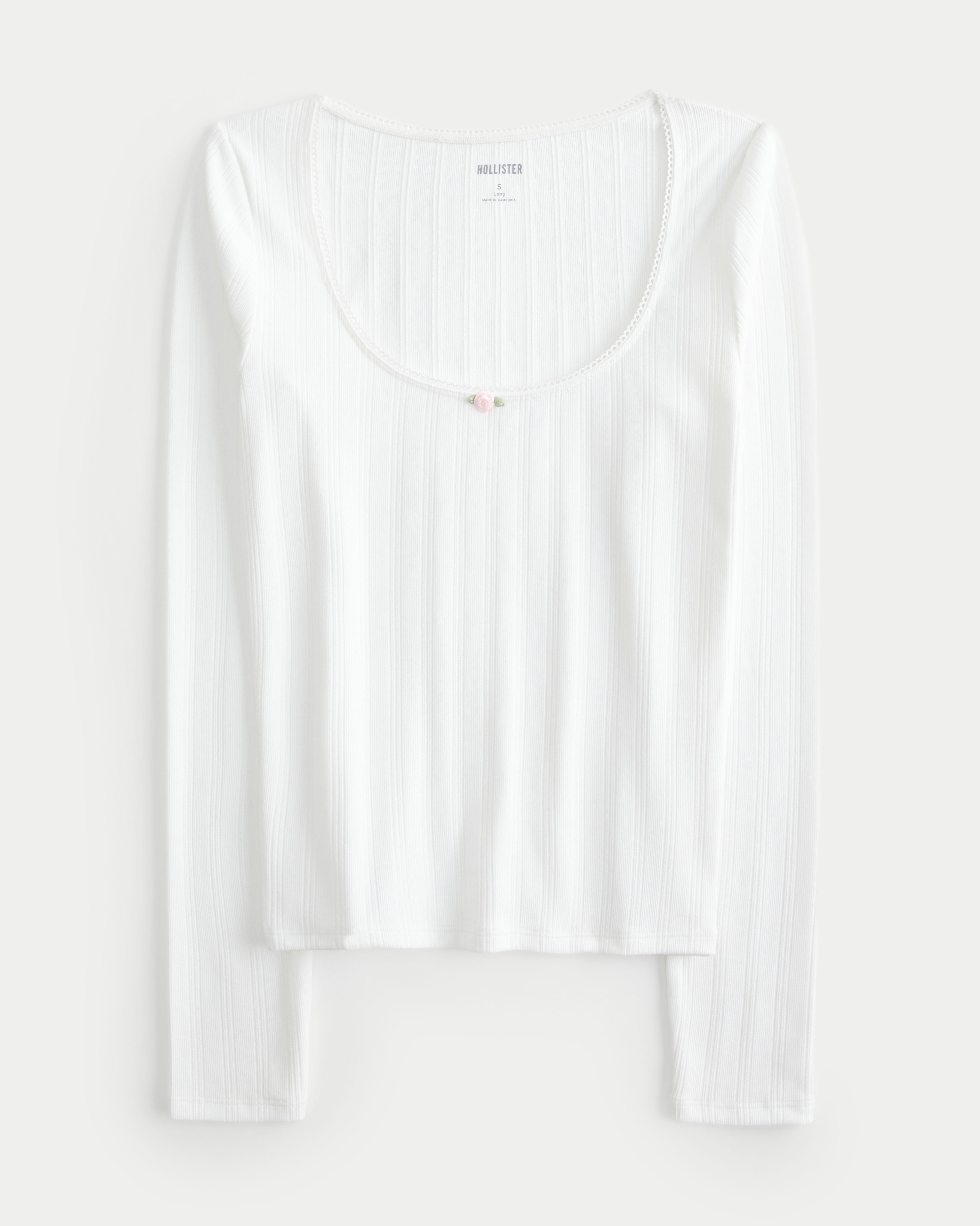 Pointelle Seamless Fabric Scoop Top