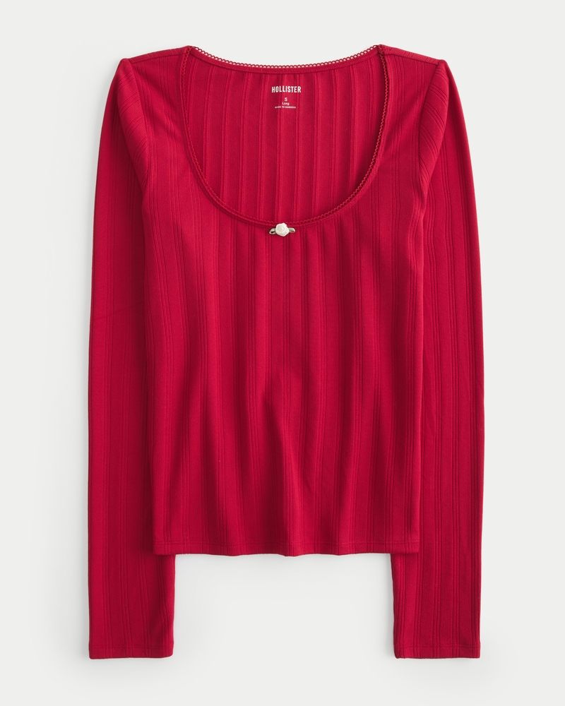 Hollister red long sleeve 2025