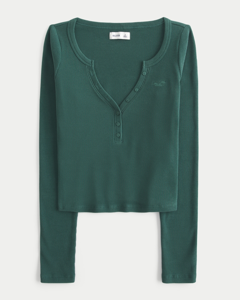 Hollister henley top clearance
