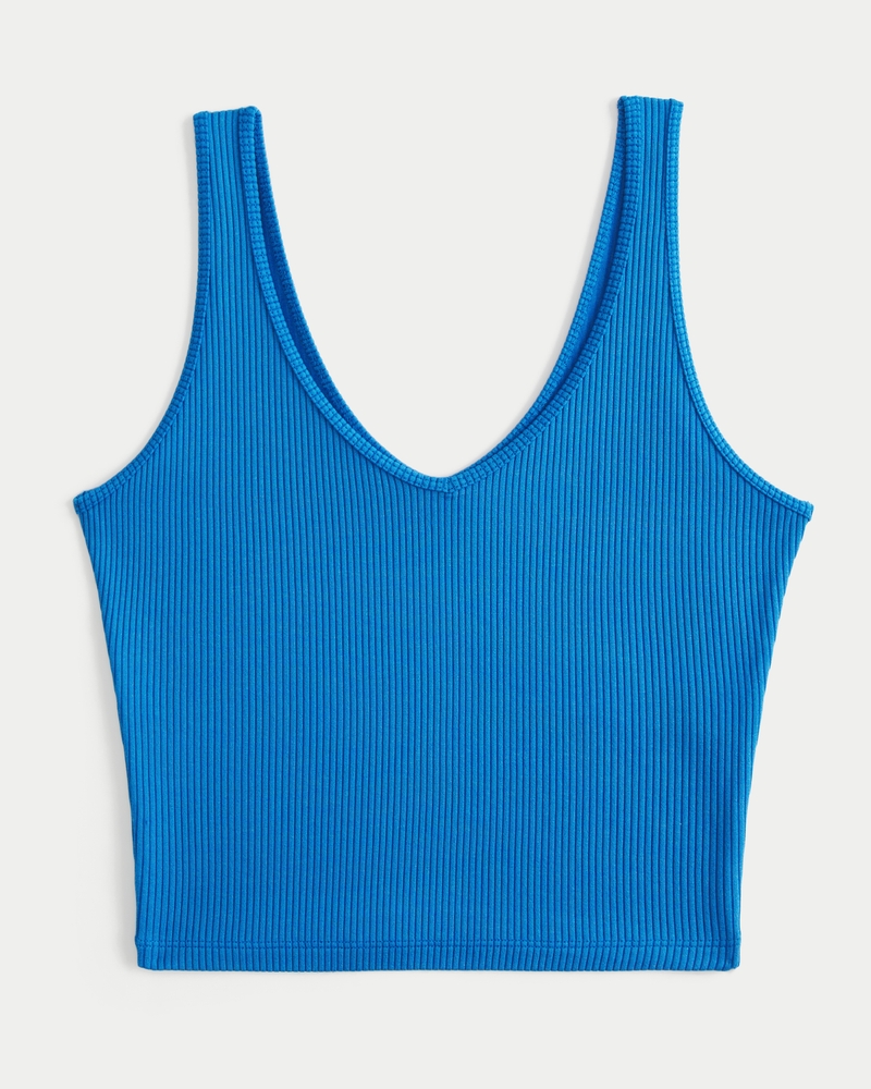 Ribbed Seamless Fabric V-Neck Tank