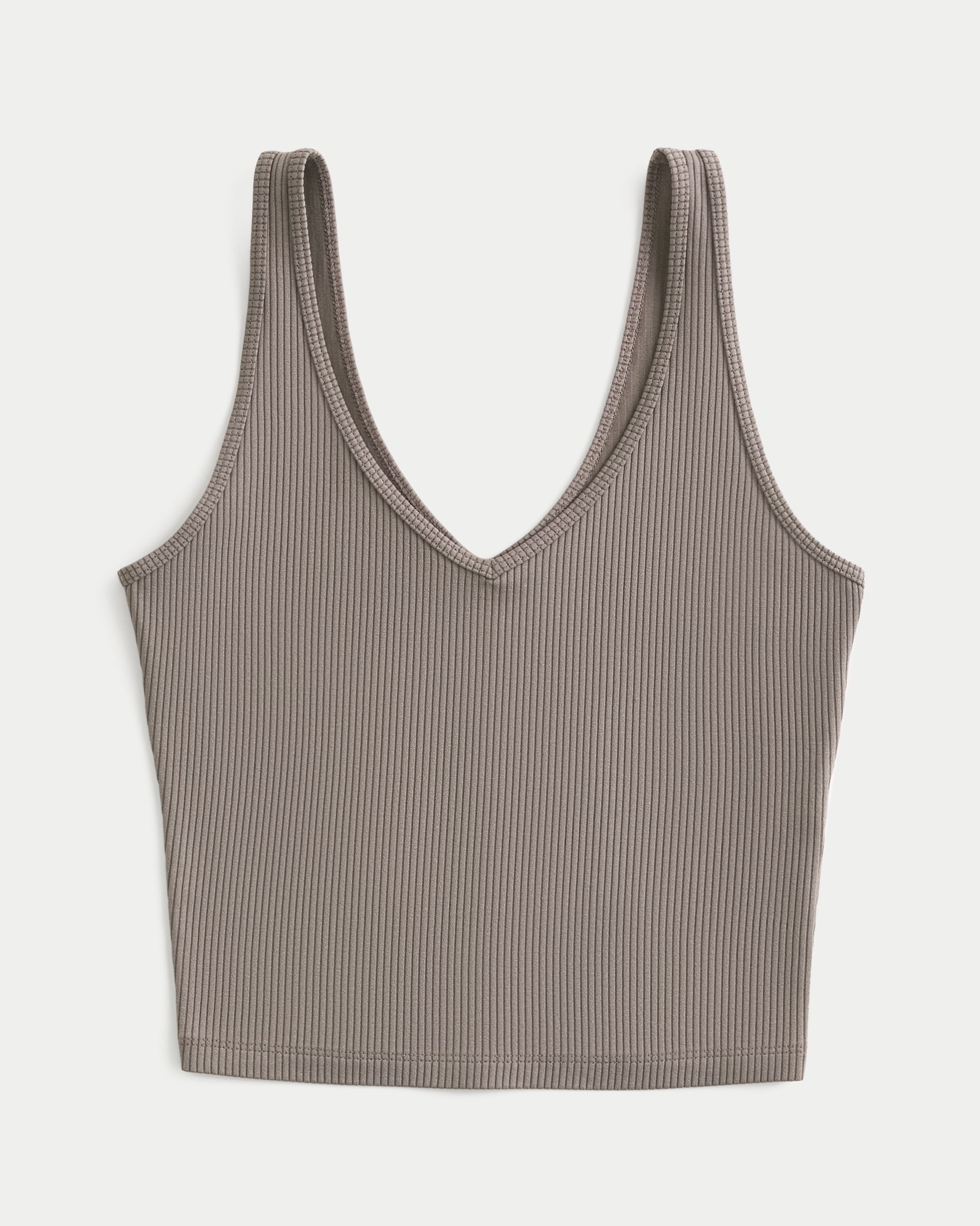 Ribbed Seamless Fabric V-Neck Tank