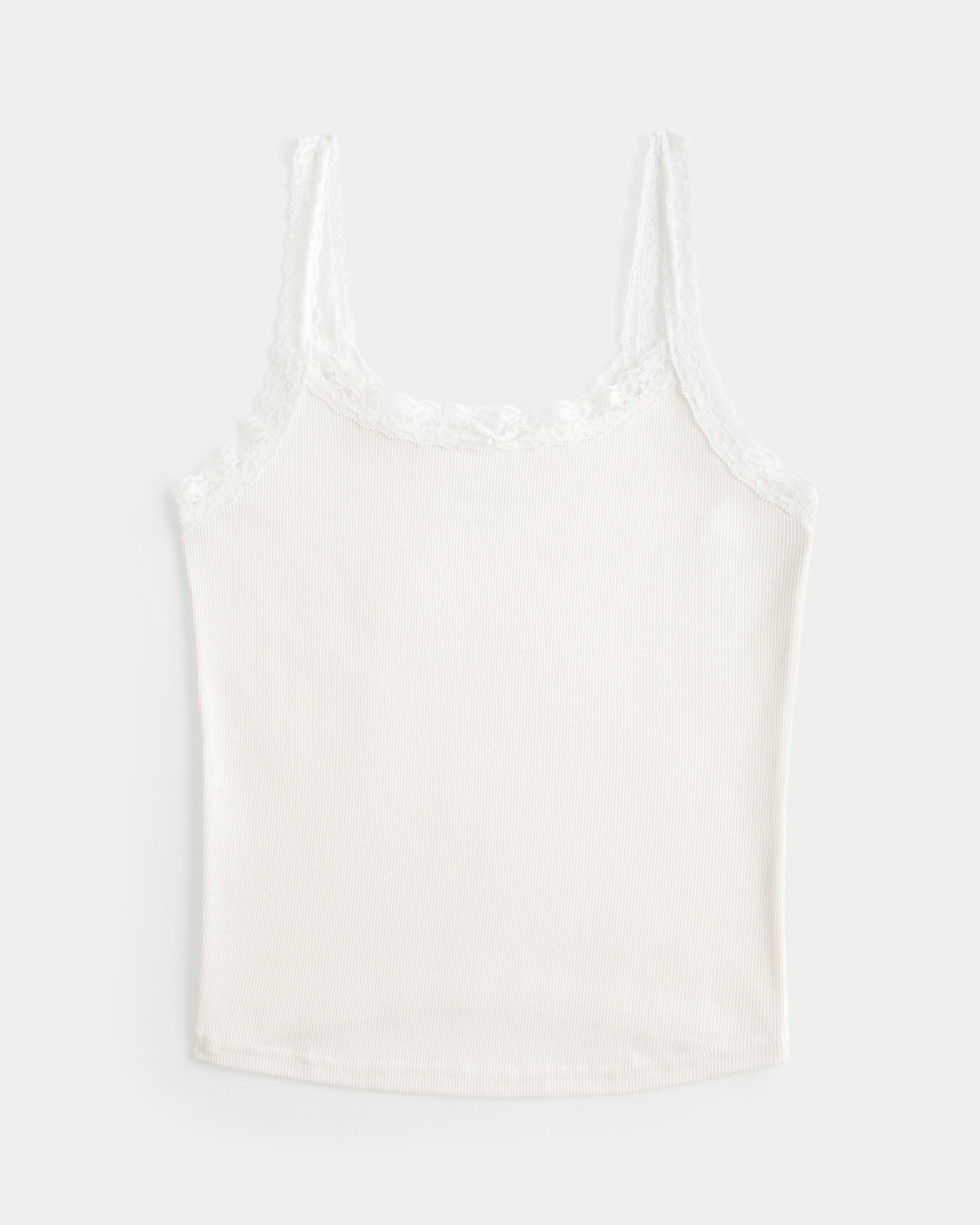 Ribbed Lace Trim Cami