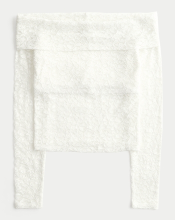 Women's All-Over Lace Off-the-Shoulder Top | Women's Clearance | HollisterCo.com