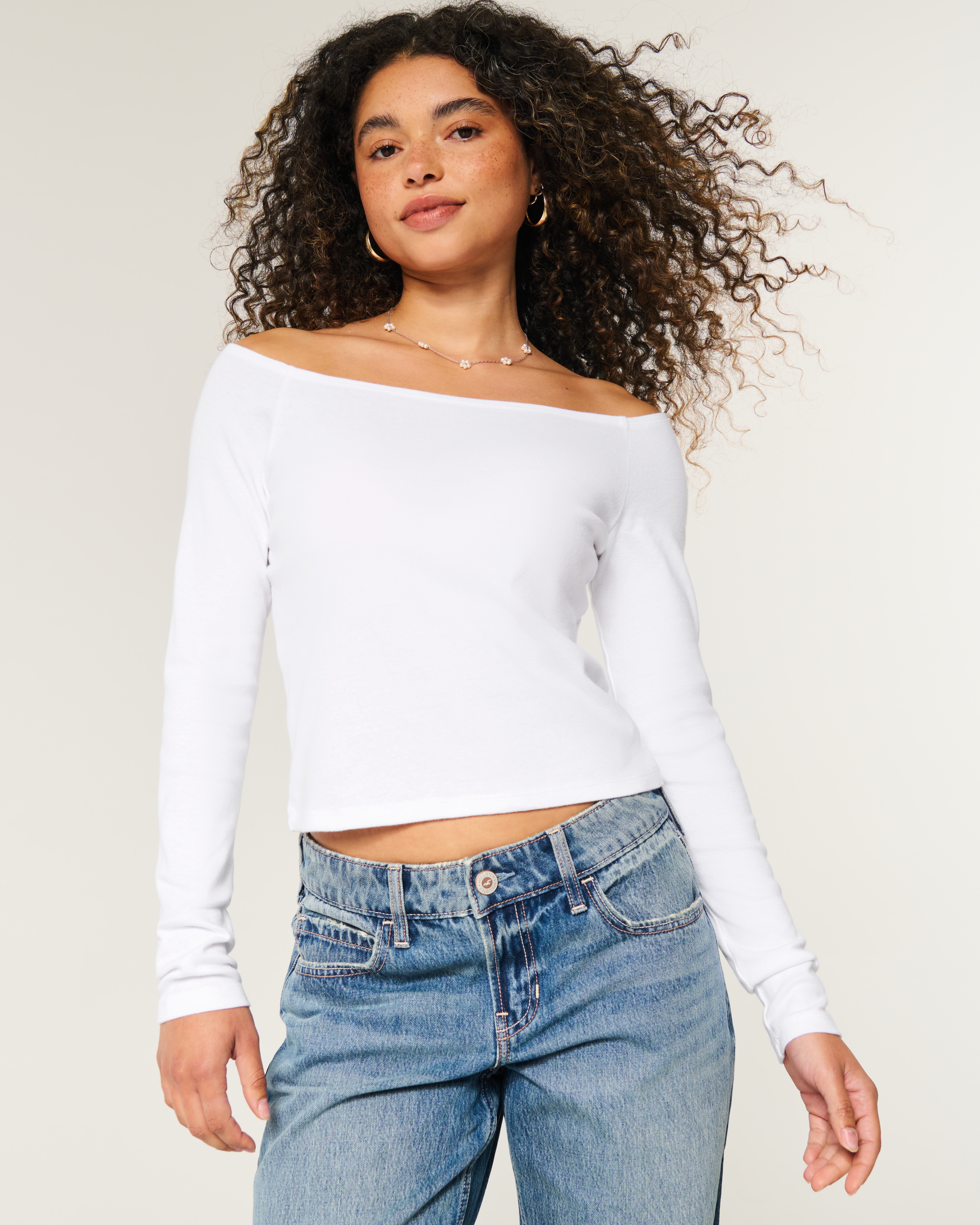 Long-Sleeve Off-the-Shoulder Top