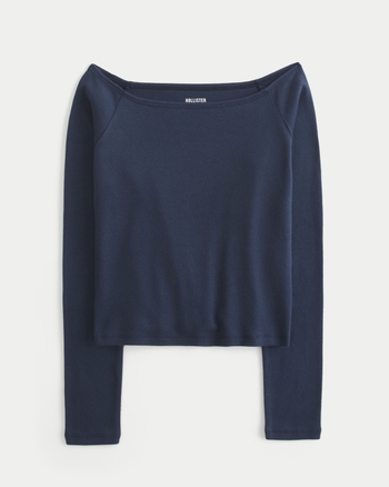 Women s Long Sleeve Off the Shoulder Top Women s Tops HollisterCo