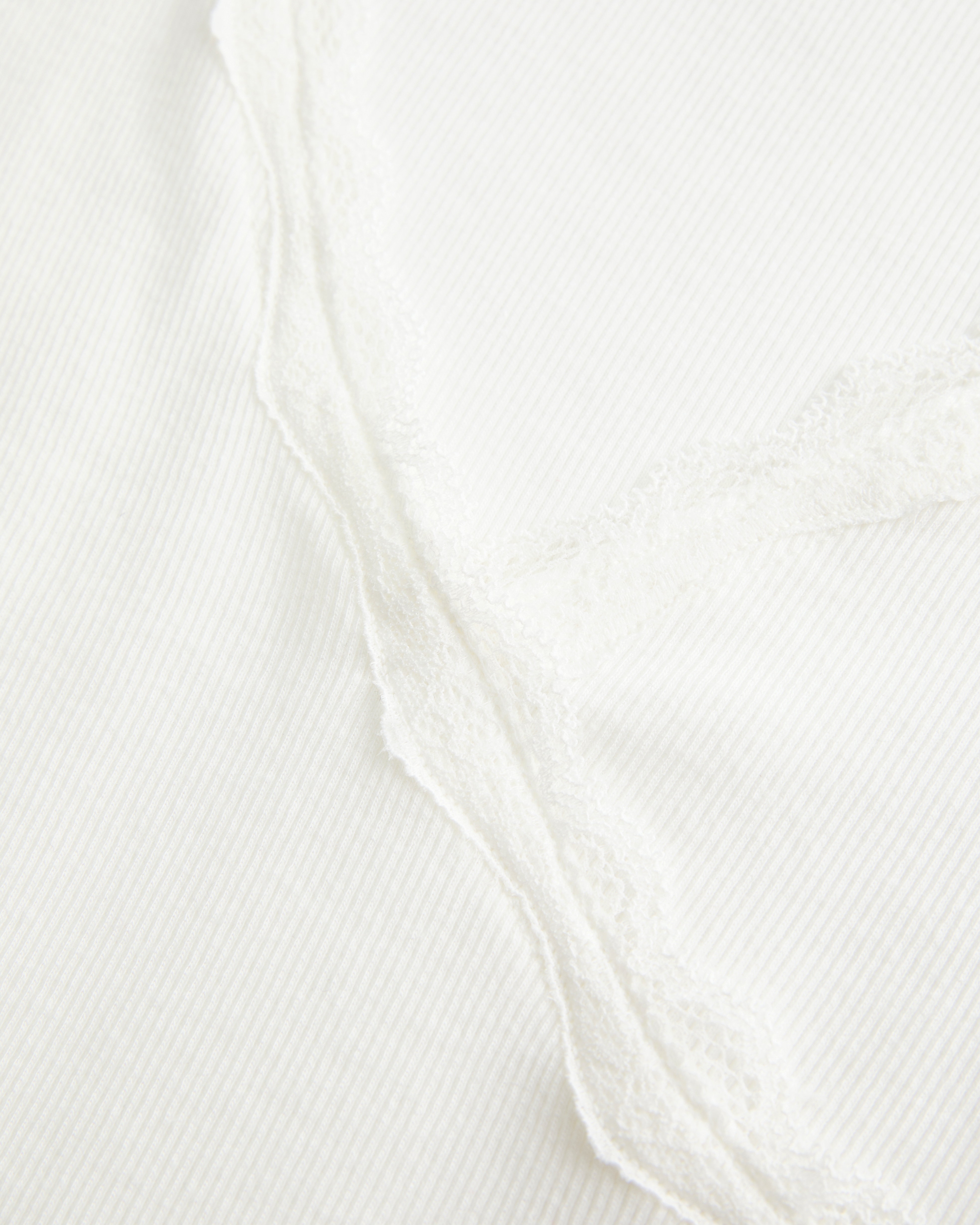 Long-Sleeve Lace Trim Wrap Top