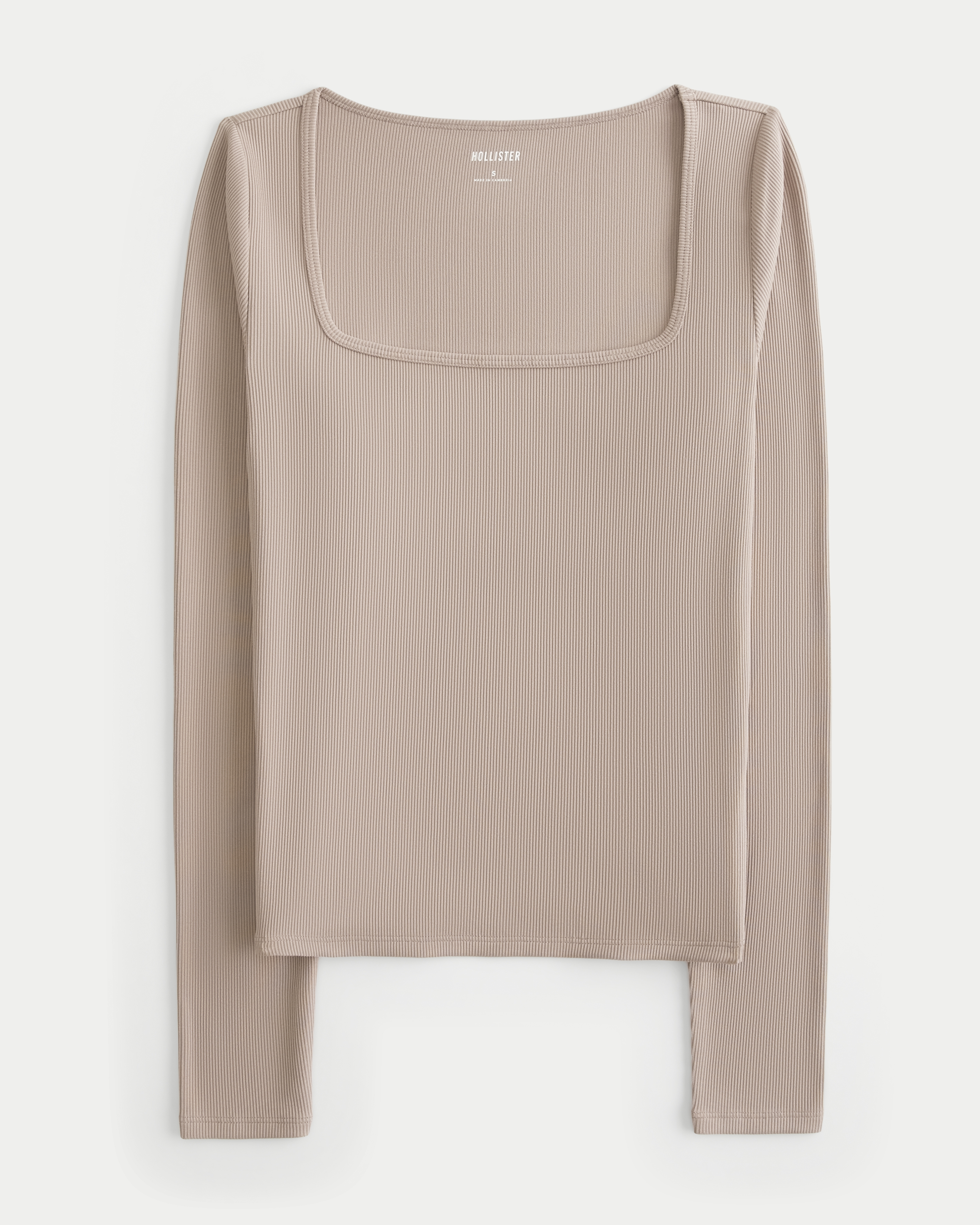 Ribbed Seamless Fabric Square-Neck Top