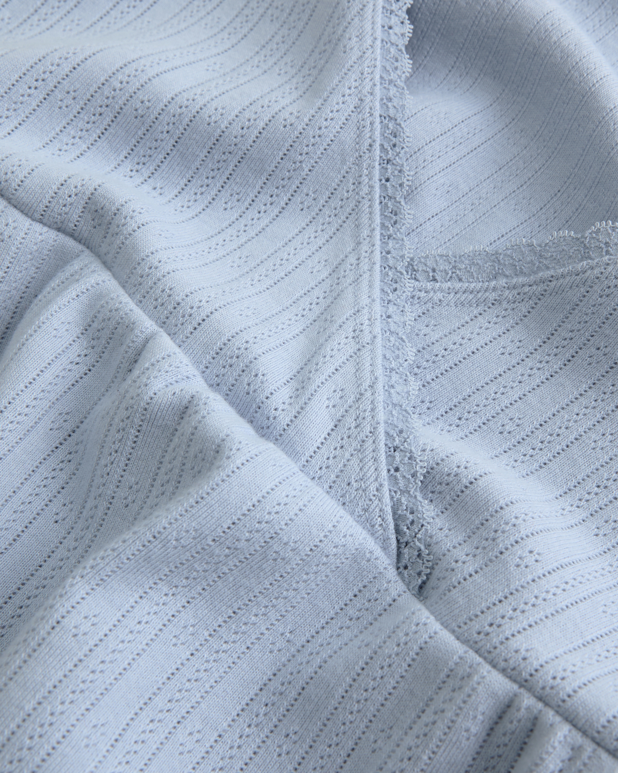 Easy Long-Sleeve Pointelle Babydoll Top