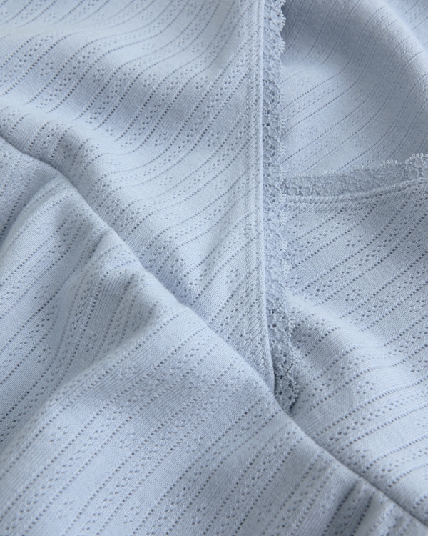 Easy Long-Sleeve Pointelle Babydoll Top