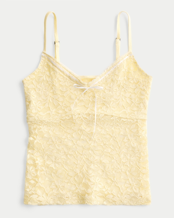 All-Over Lace Cami, Butter Yellow view 1