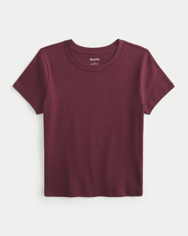 Crew Baby Tee, Maroon view 1