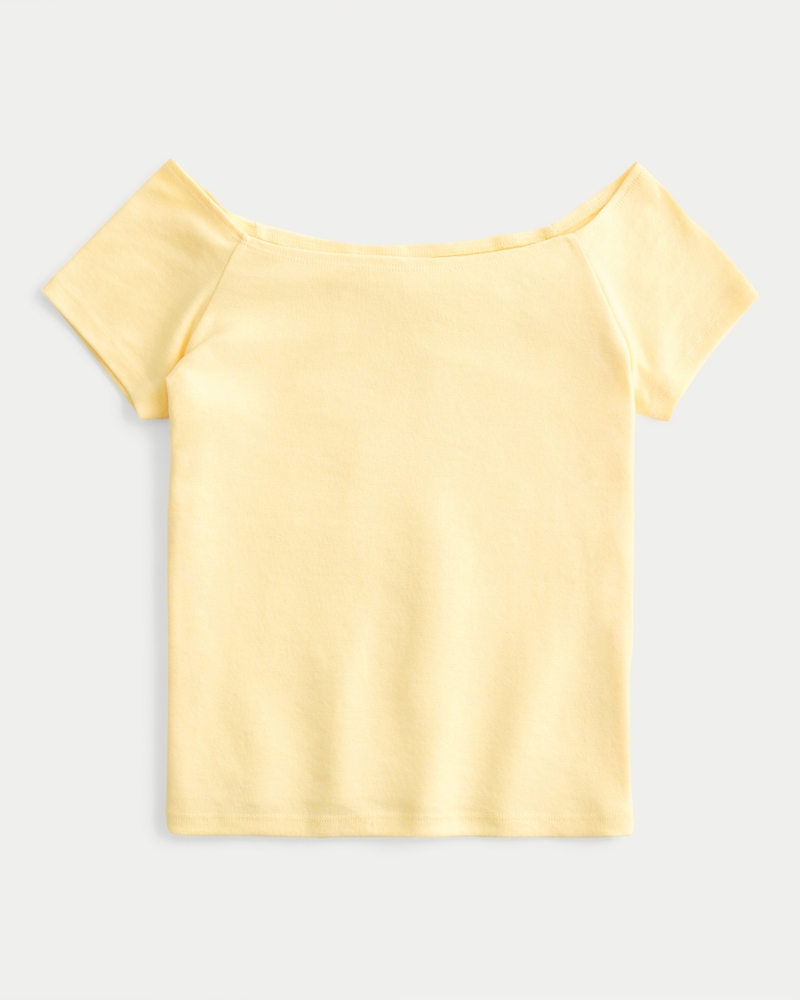Women's Short Sleeve Skimming Off-the-Shoulder Top | Women's Clearance | HollisterCo.com