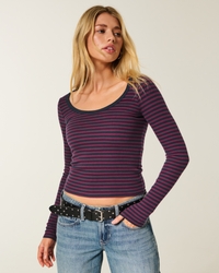 Long-Sleeve Scoop Top