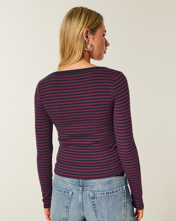 Long-Sleeve Scoop Top