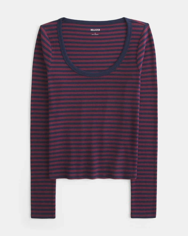 Long-Sleeve Scoop Top