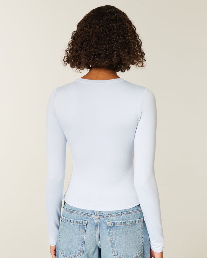 Long-Sleeve Seamless Fabric Crew Baby Tee