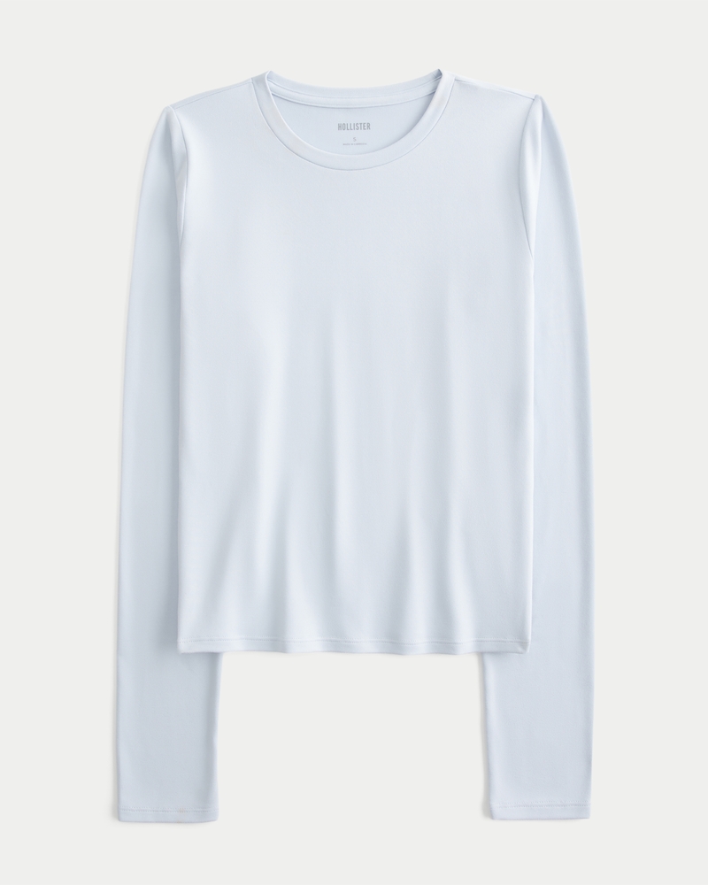 Long-Sleeve Seamless Fabric Crew Baby Tee