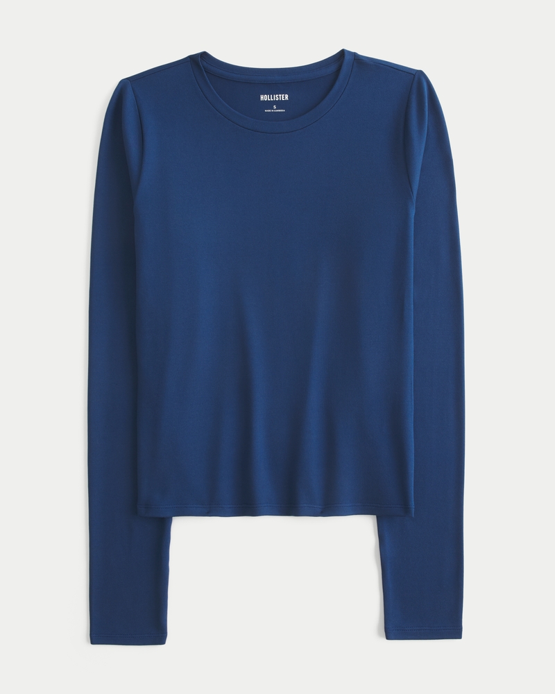 Long-Sleeve Seamless Fabric Crew Baby Tee