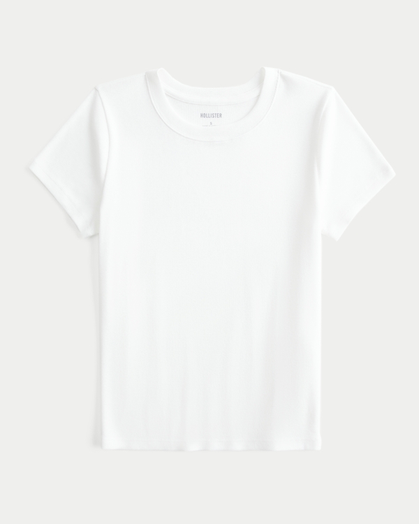 Easy Short-Sleeve Crew Baby Tee, White view 1