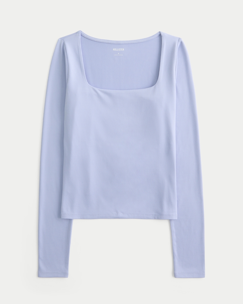 Women's Soft Stretch Seamless Fabric Square-Neck Top | Women's Tops | HollisterCo.com