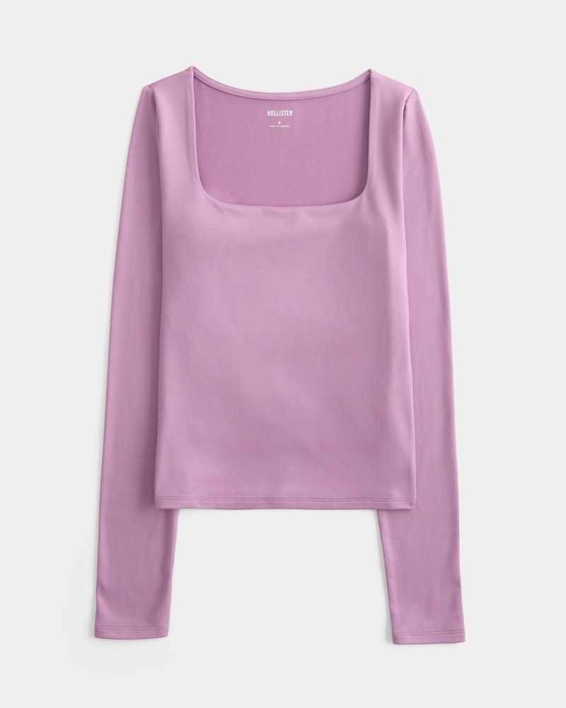 Women's Soft Stretch Seamless Fabric Square-Neck Top | Women's Tops | HollisterCo.com