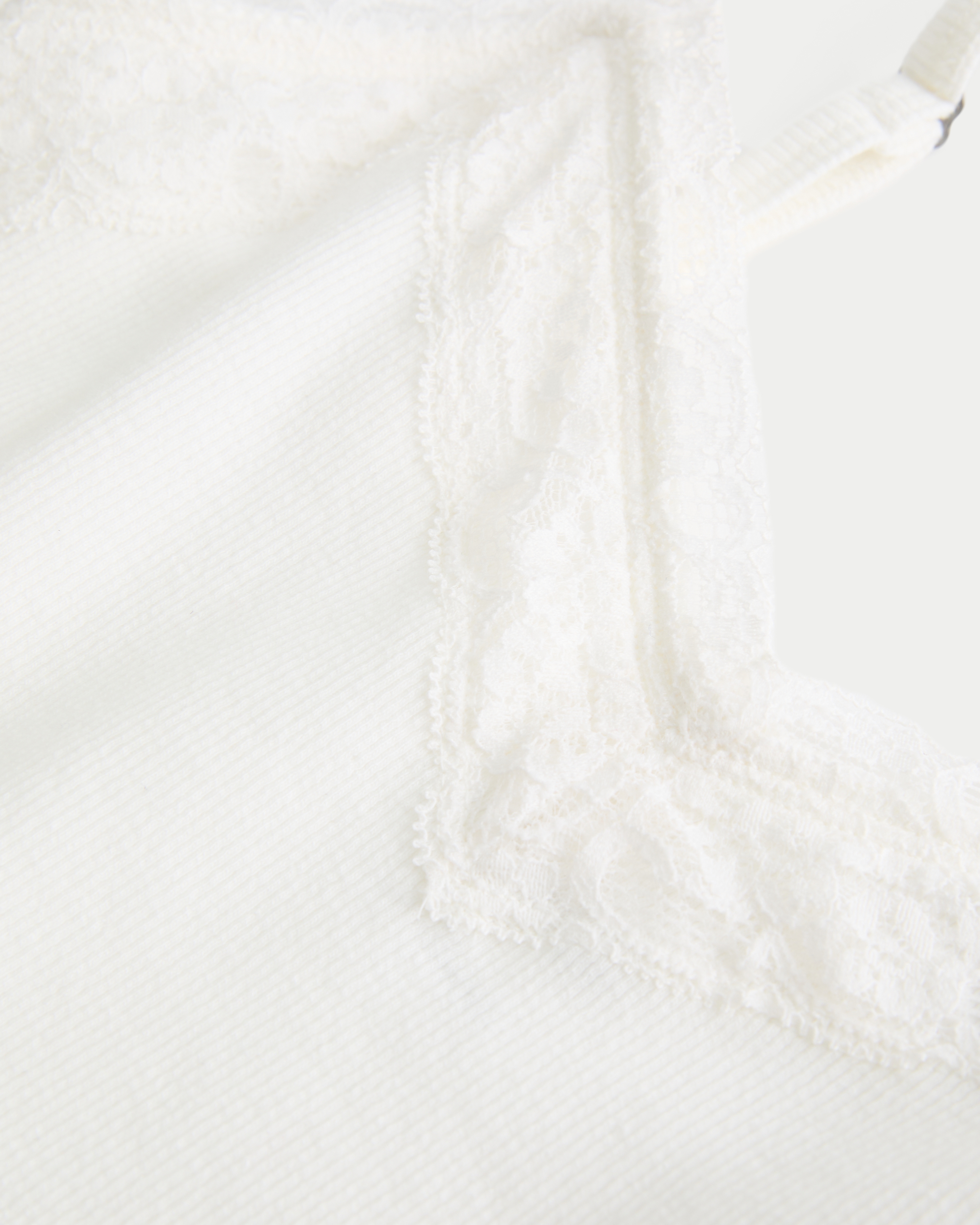 Ribbed Lace Trim Cami