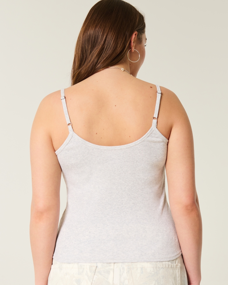 Ribbed Notch Henley Cami