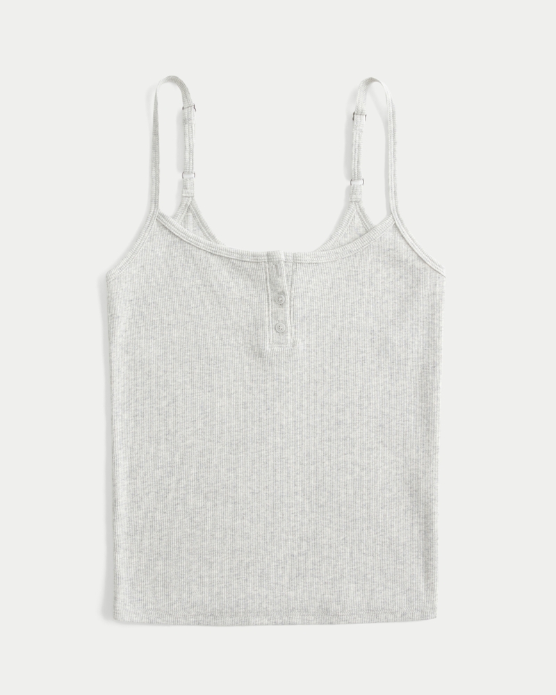 Ribbed Notch Henley Cami