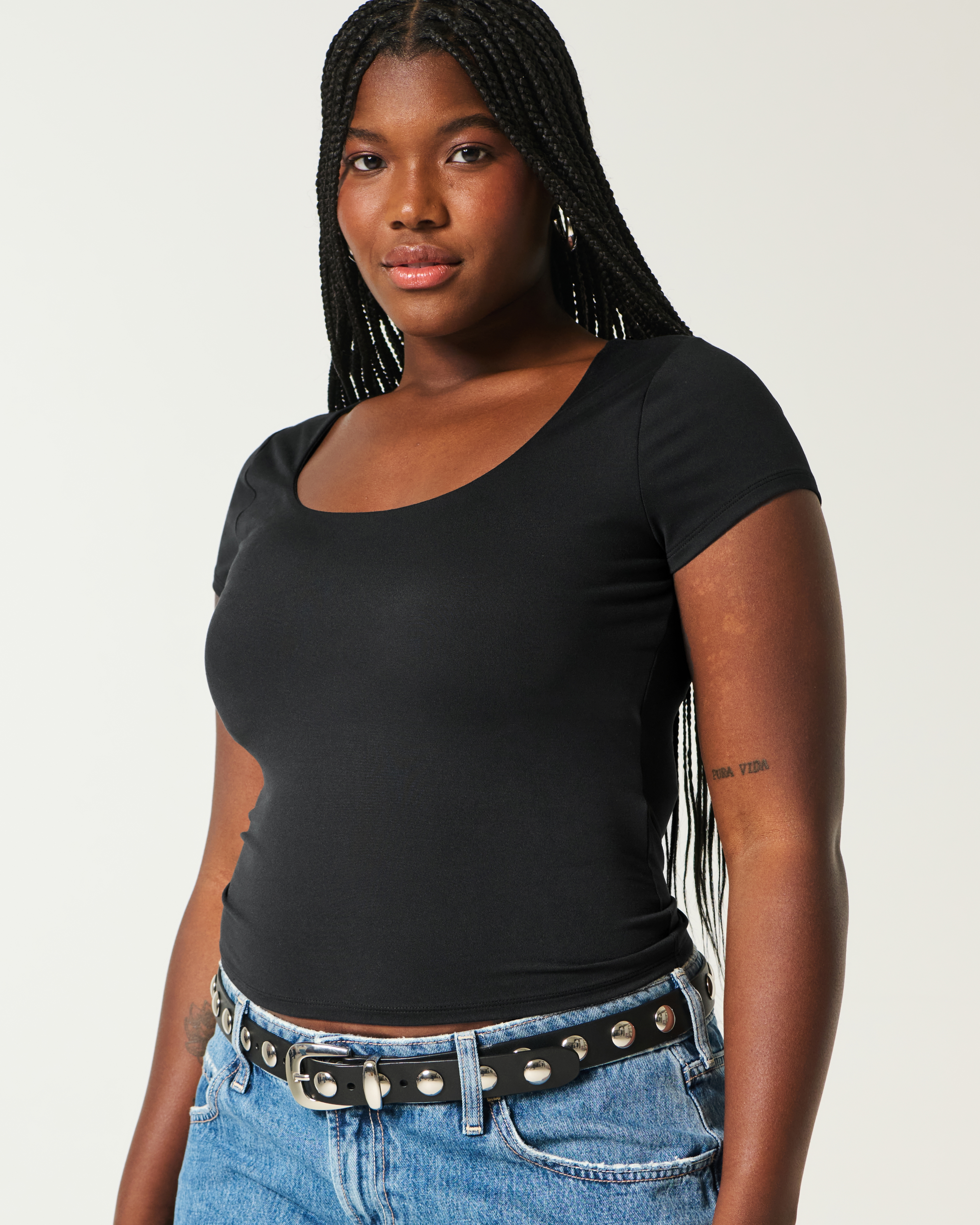 Soft Stretch Seamless Fabric Scoop Top