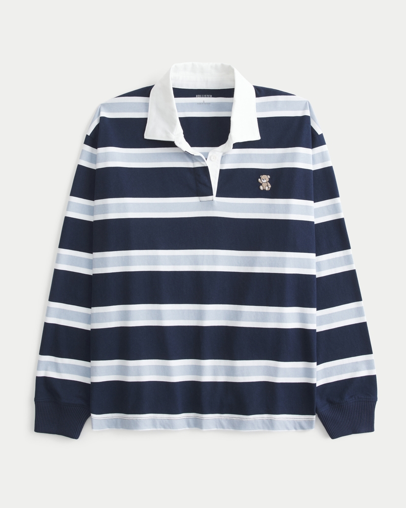 Easy Teddy Bear Graphic Rugby Polo
