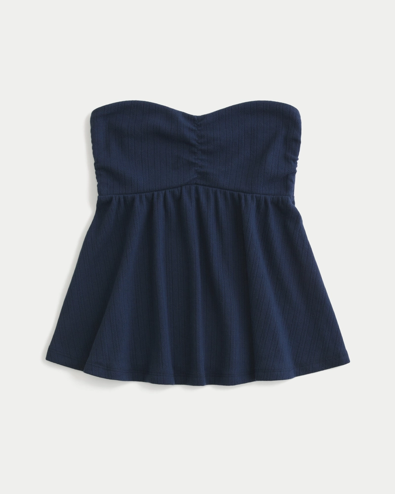 Easy Strapless Pointelle Babydoll Top