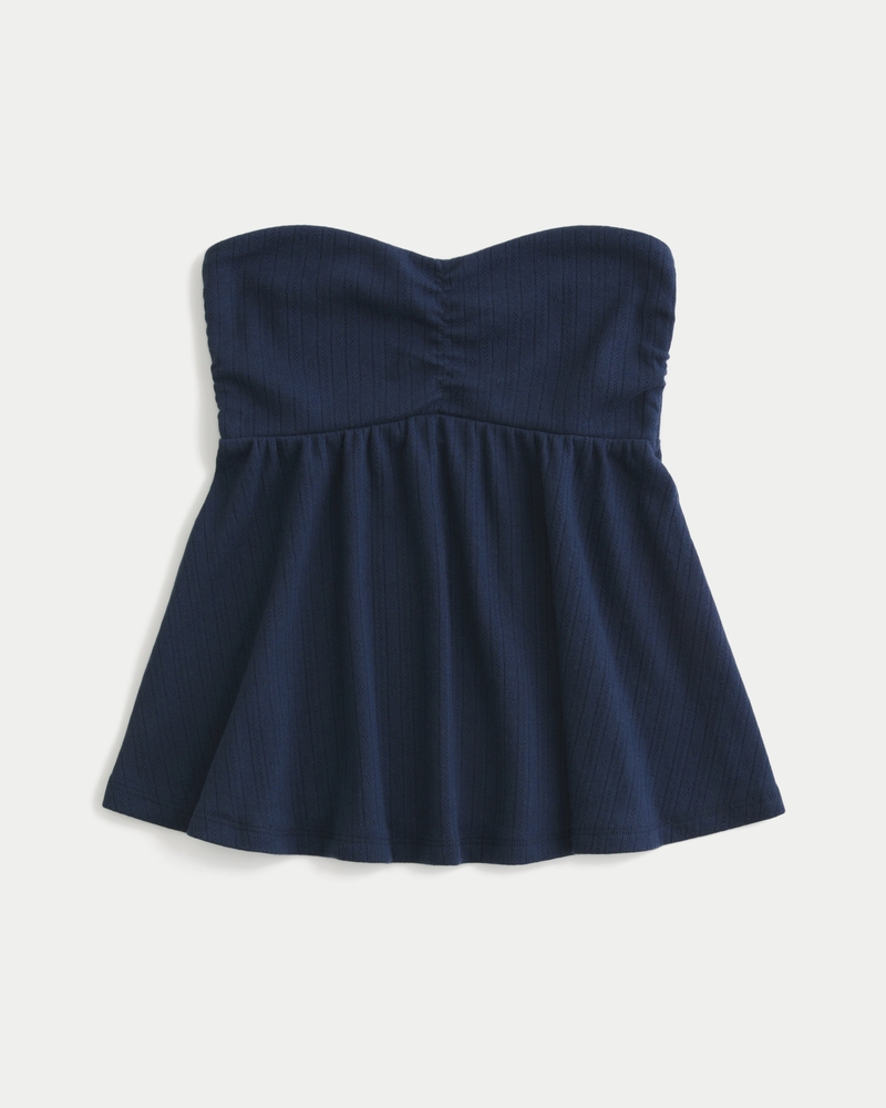 Easy Strapless Pointelle Babydoll Top