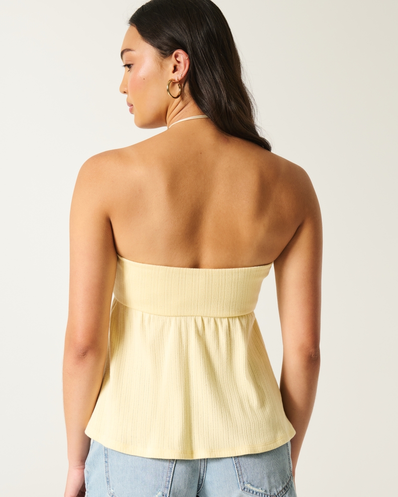 Easy Strapless Pointelle Babydoll Top