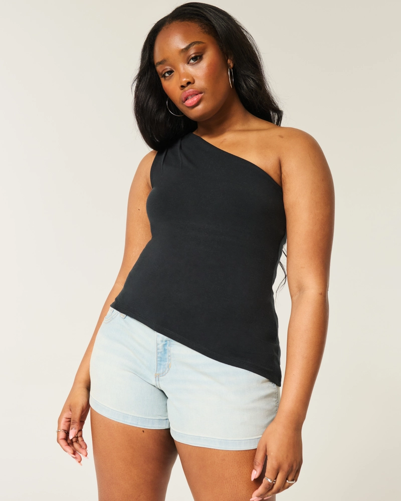 Seamless Fabric Long-Sleeve Square-Neck T-Shirt