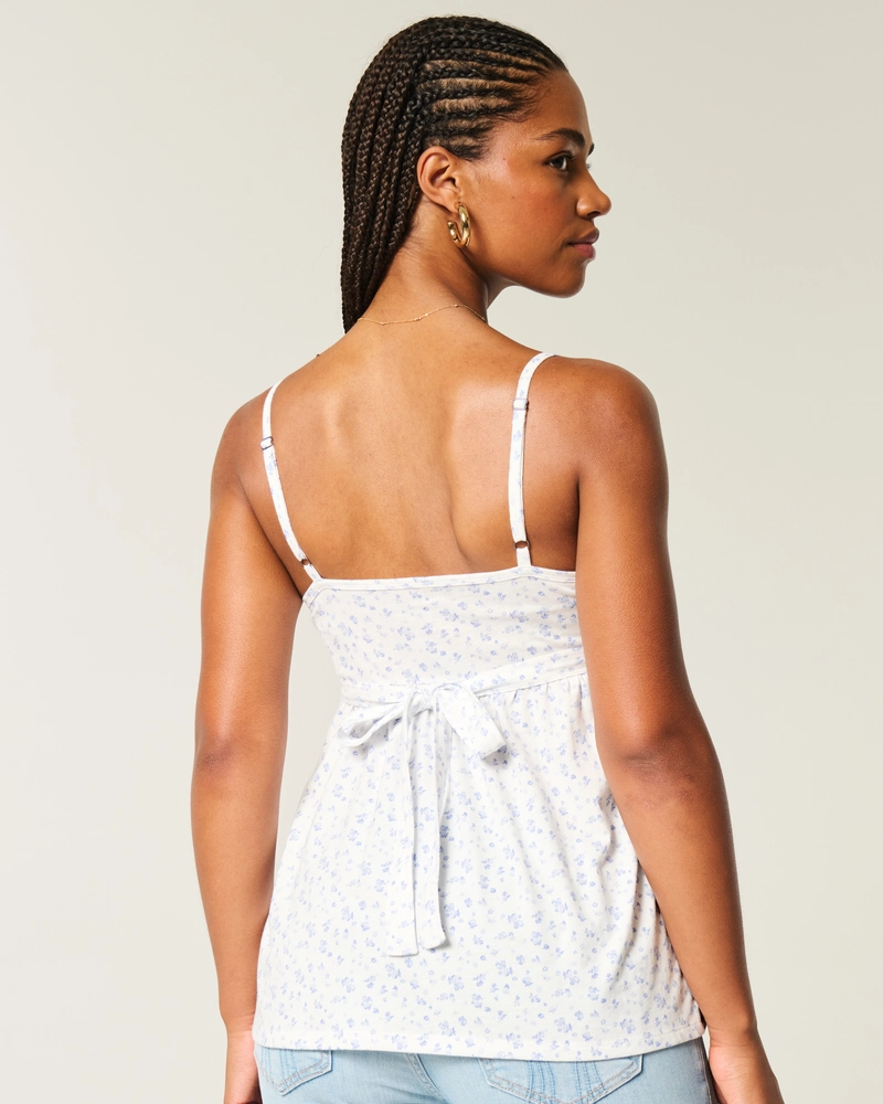 Lace Trim Babydoll Top