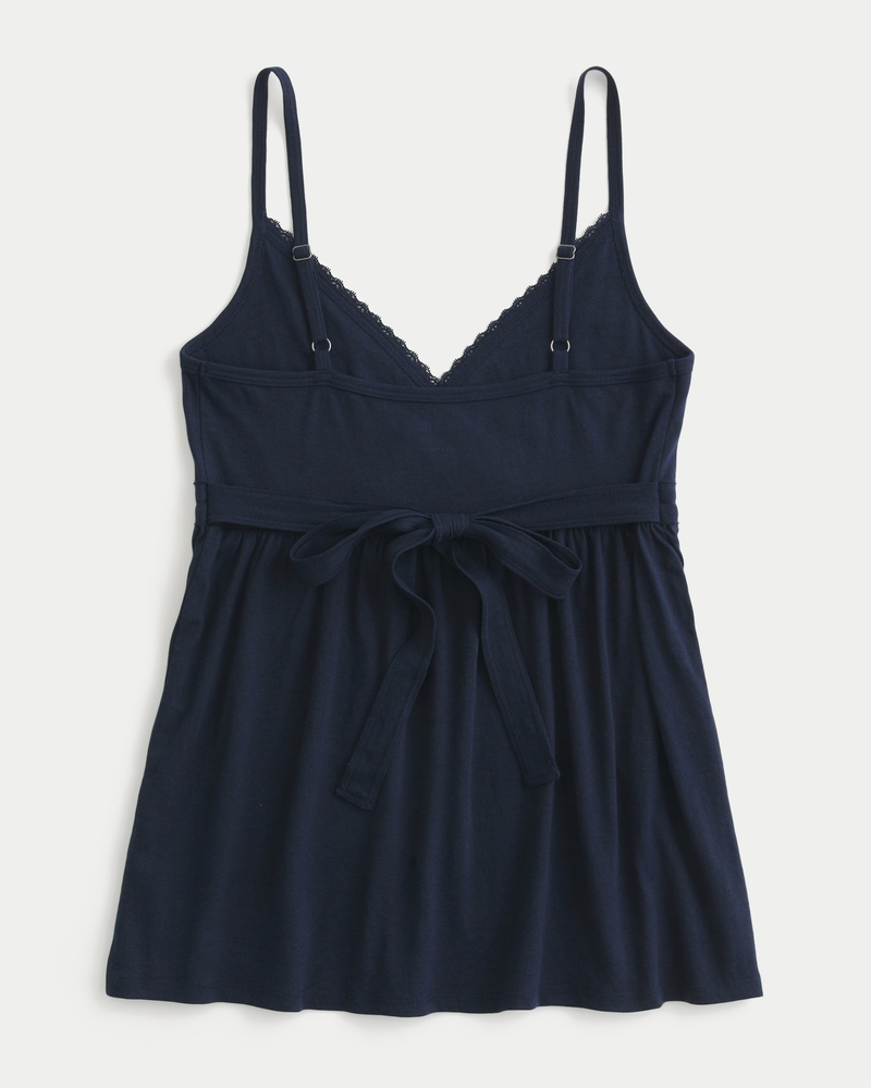 Lace Trim Babydoll Top