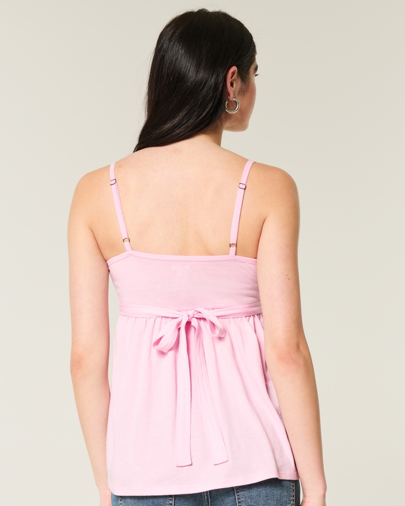 Lace Trim Babydoll Top