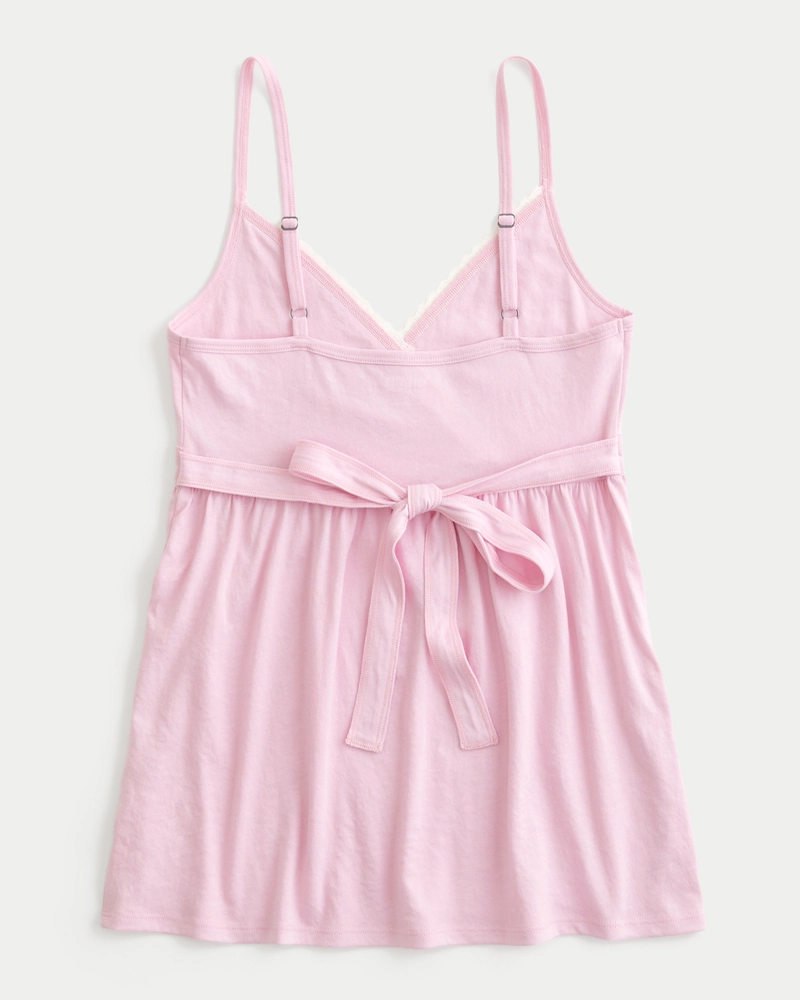 Lace Trim Babydoll Top
