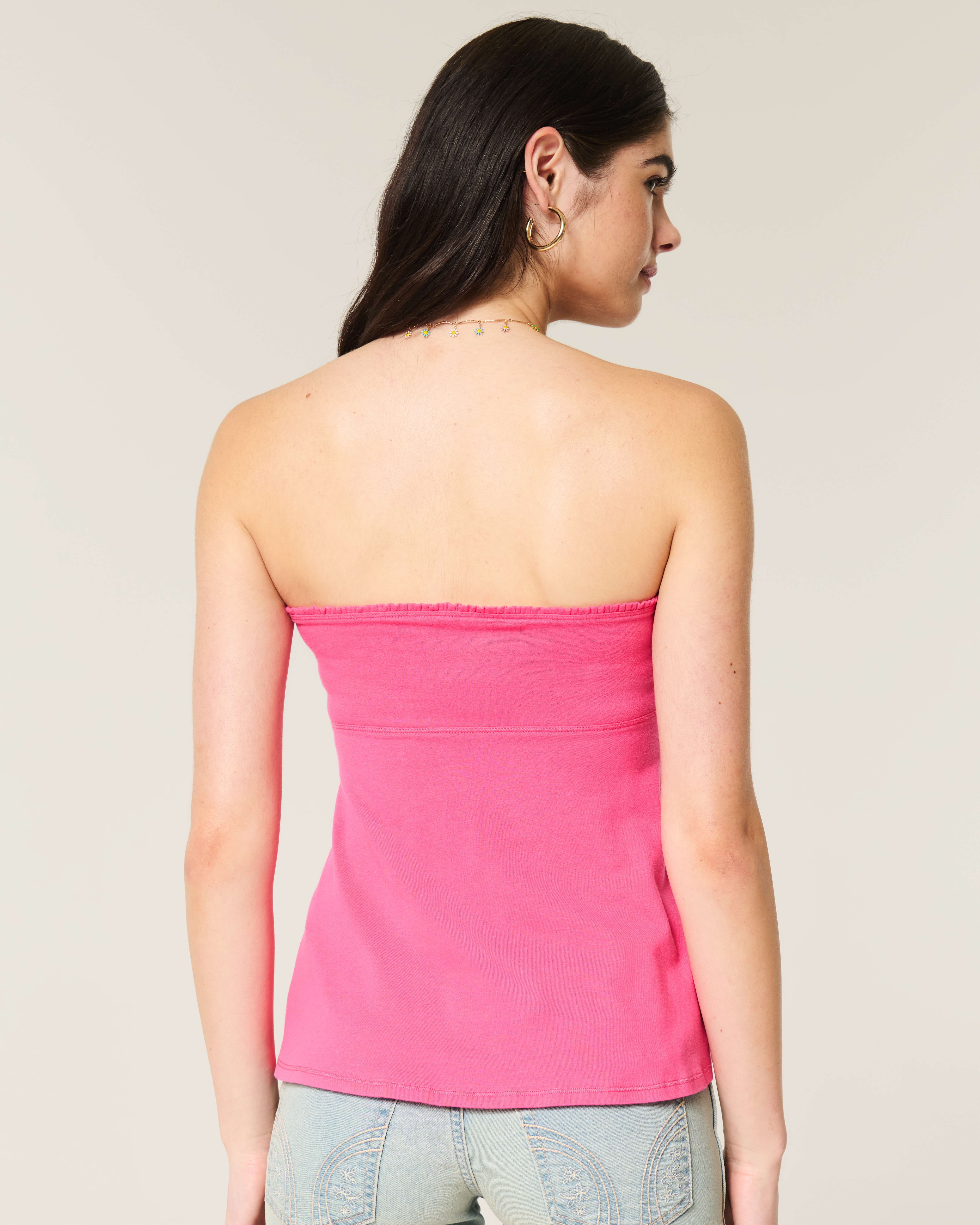 Easy Strapless Tie-Bust Babydoll Top