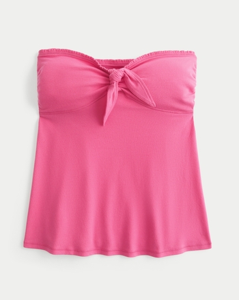 Women's Easy Strapless Tie-Bust Babydoll Top | Women's Clearance | HollisterCo.com